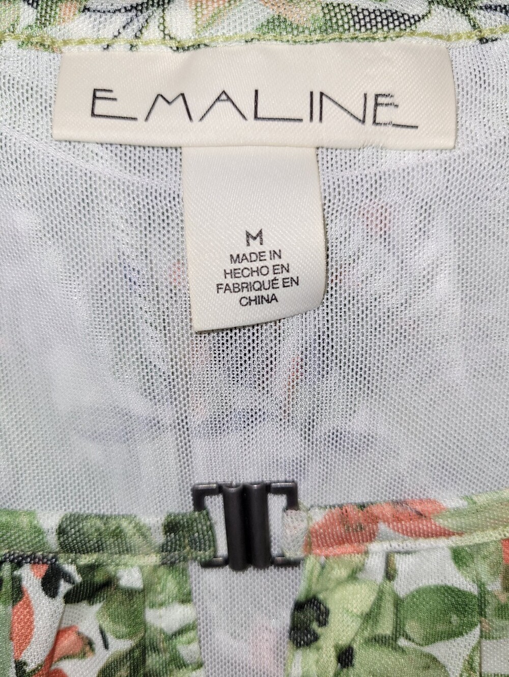 Emaline Sleeveless Green Floral Keyhole Women's Top. - Picture 6 of 6